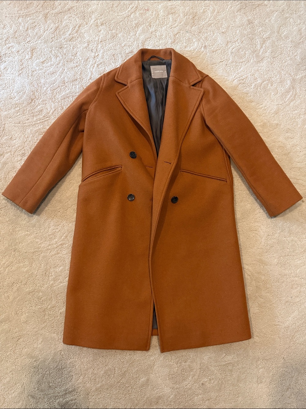 Women’s Double-Breasted Caramel Brown Wool